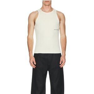 Boiler Room Garment Dyed Ribbed Tank in Bone Large New Mens Top